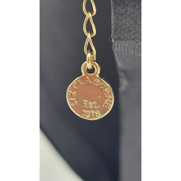 Liz Claiborne Gold-Tone Textured Abstract Pendant Necklace With Adjustable Chain - Picture 2 of 7